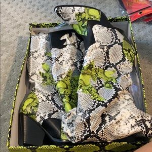 Snake Skin Thigh High Boots